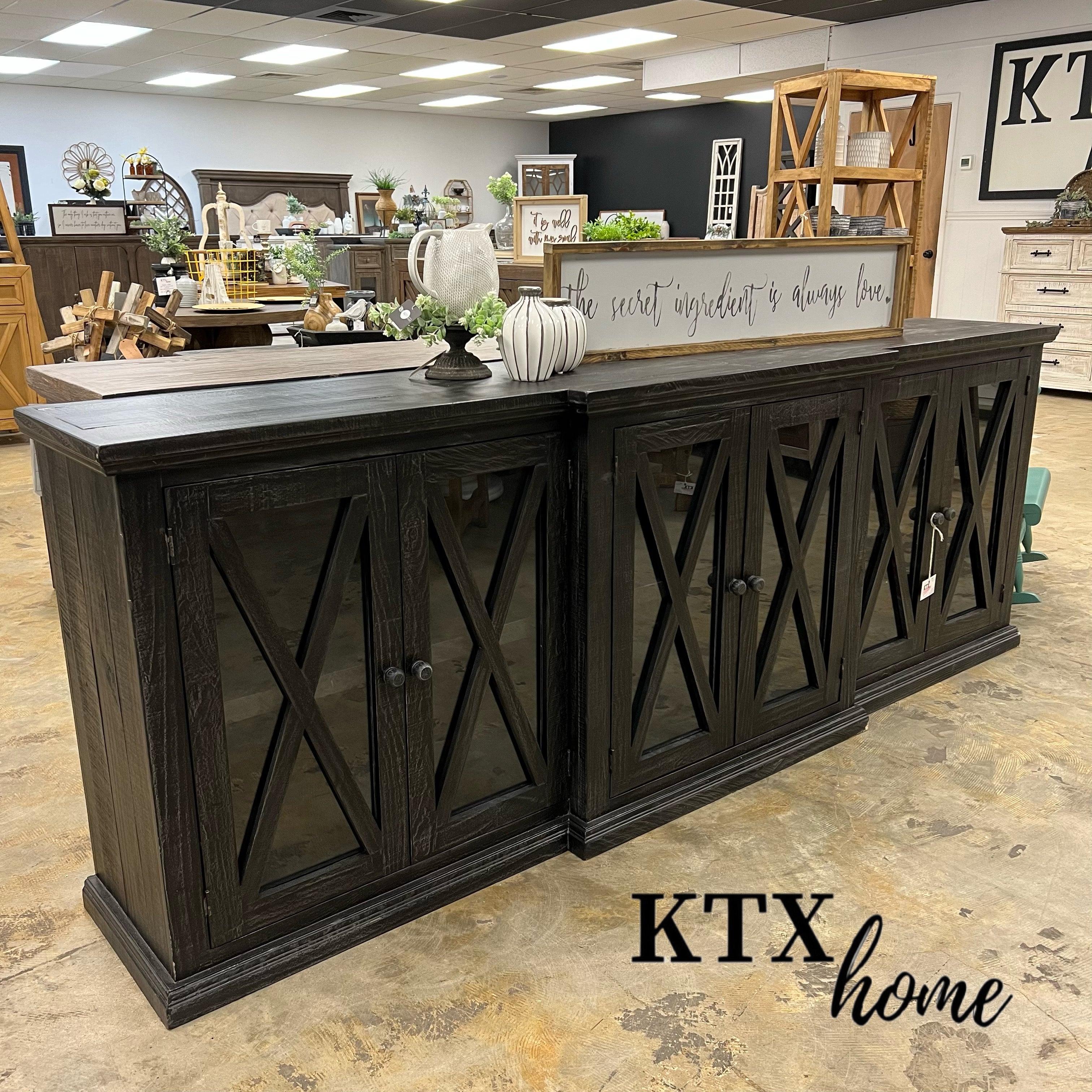 4686 - Six Glass Door Console Black – Ktx Home