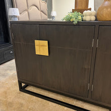 Load image into Gallery viewer, 4905 - four door metal base square pulls brown console
