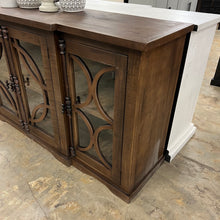 Load image into Gallery viewer, 4837 - 4 door circle console dark stain
