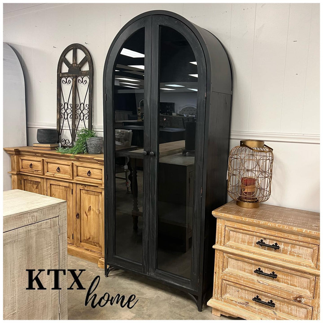 4637 - arched top black cabinet