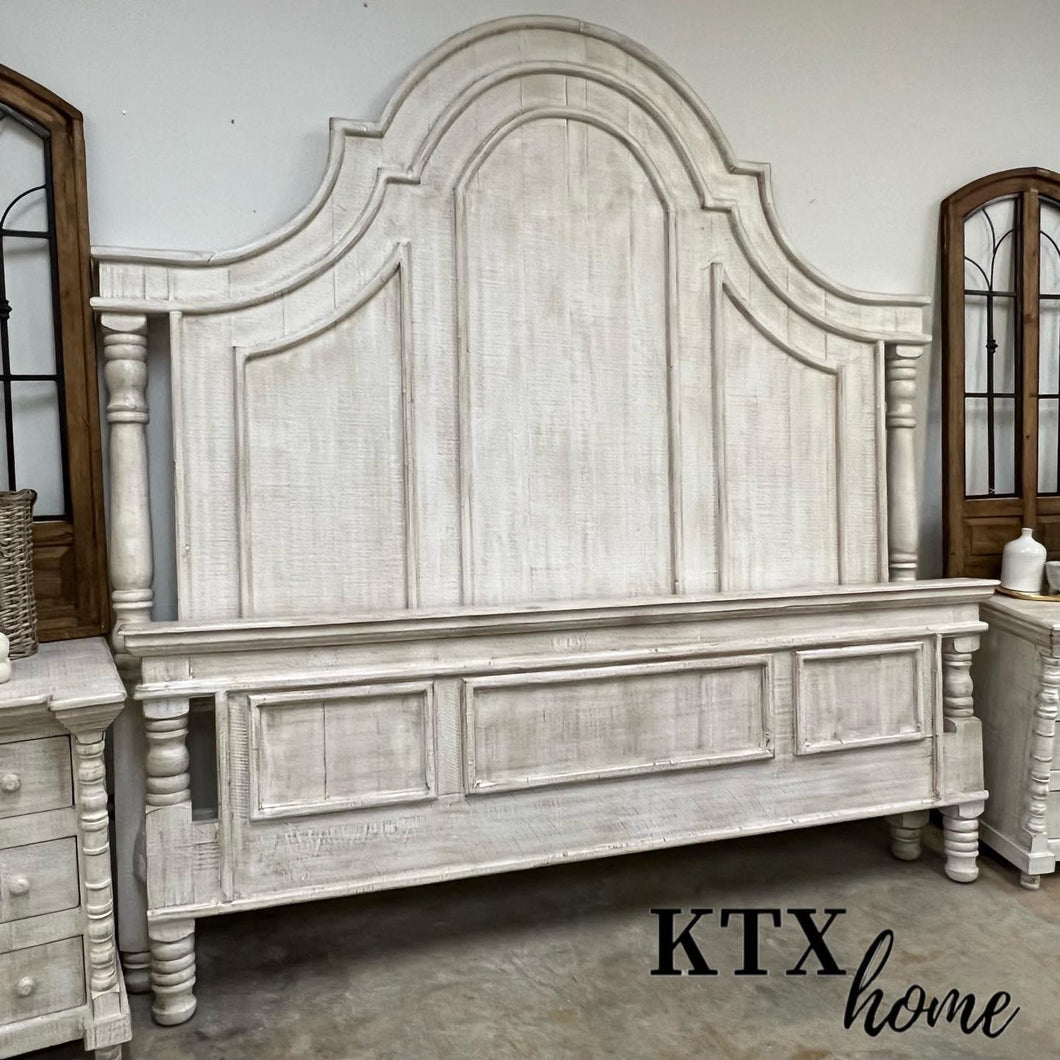 4746 - arched king bed white wheat