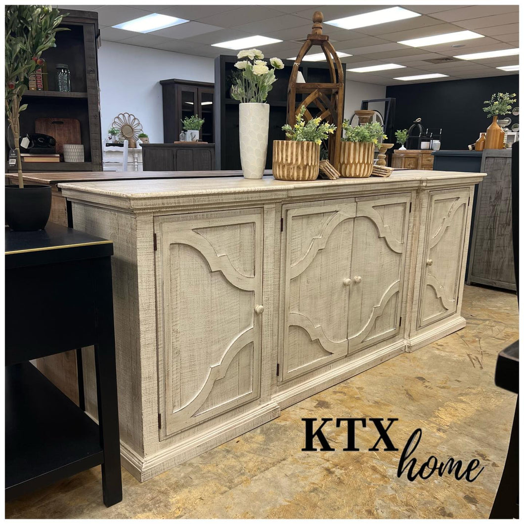 4812 - four solid door console white wheat