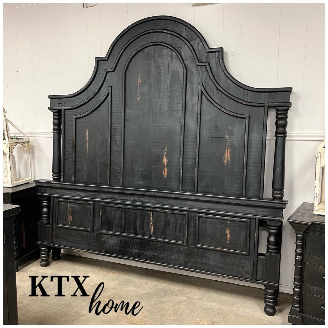 4834 - arched king bed black