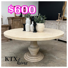 Load image into Gallery viewer, 4878 - 60&quot; solid wood pedestal table dove
