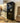 5013 - black modern bookshelf with metal doors