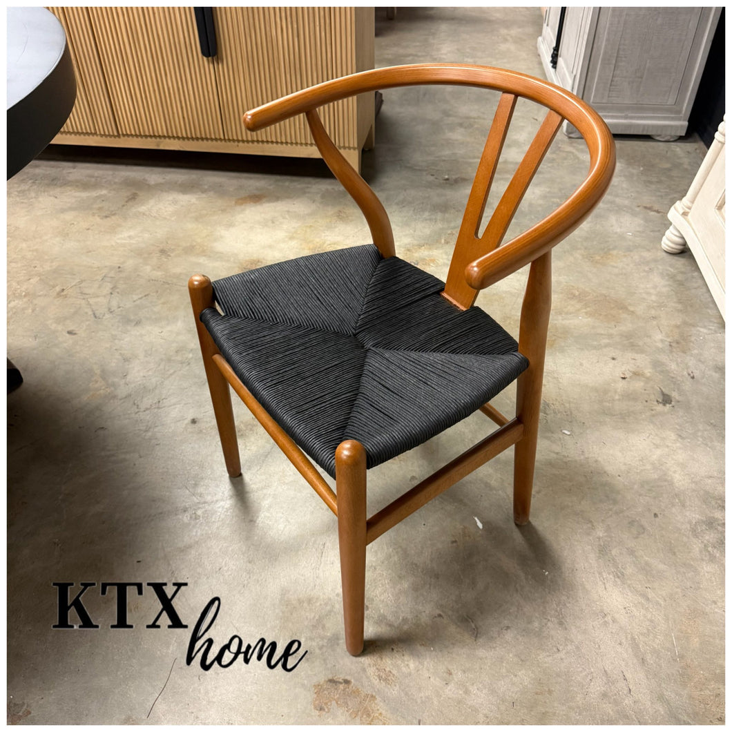 5017 - set of 6 natural/black chairs