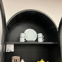 Load image into Gallery viewer, 4637 - arched top black cabinet
