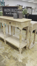 Load and play video in Gallery viewer, 4708 - 2 dwr turned leg sofa table
