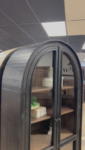 Load and play video in Gallery viewer, 4843 - arched top cabinet with dwrs black/stained
