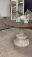 Load and play video in Gallery viewer, 4842 - 48&quot; solid wood pedestal table white/stained
